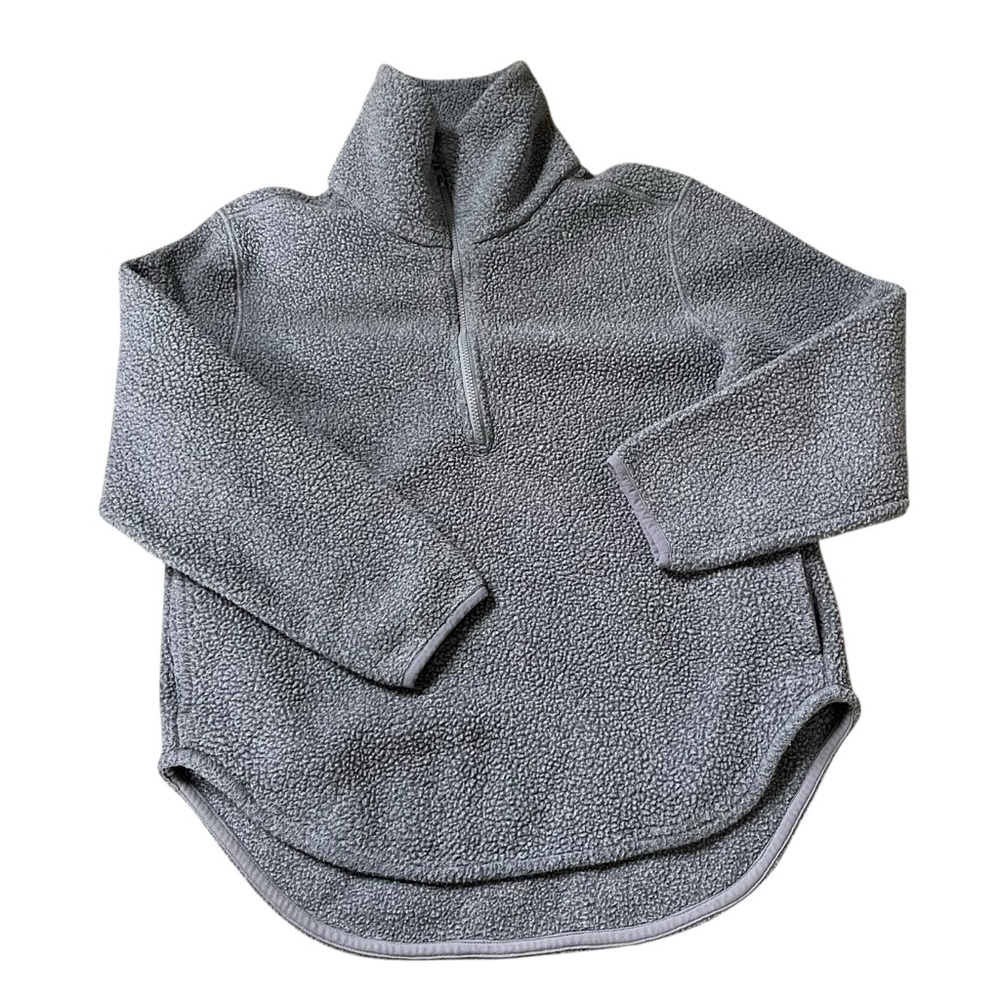 Everlane ReNew Fleece Half-Zip Heathered Gray Size S Women